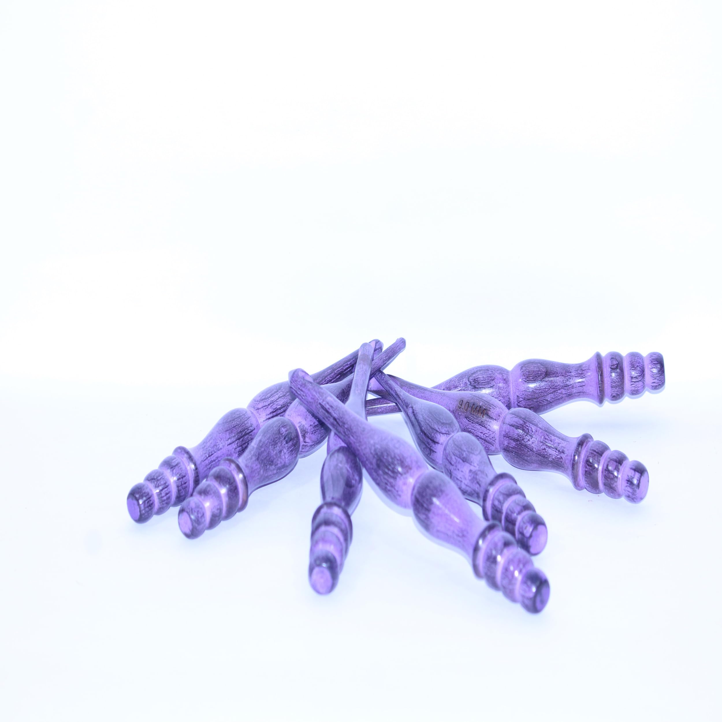 Handmade Wooden Ergonomic Crochet Hooks Set (7 Pcs)-Ideal for Arthetic Hands,Versatile Yarn Crafting Perfect Gifts for Her(Purple Glitter)-image-27