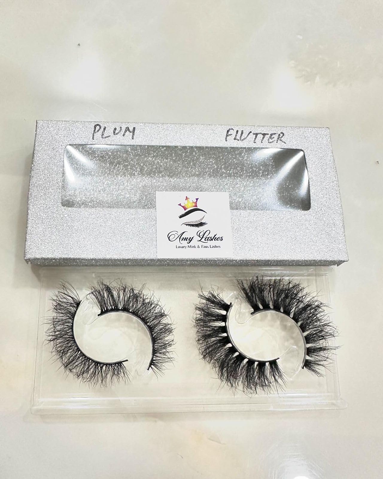 AMY LASHES 8d 2 pair Mink lashes box Mix of all types Natural, medium & bridal (Plum & Flutter)