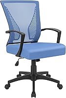 Vista 9 de Furmax Silla de oficina ergonómica de escritorio para computadora, silla de malla, respaldo medio, soporte lumbar giratorio con reposabrazos