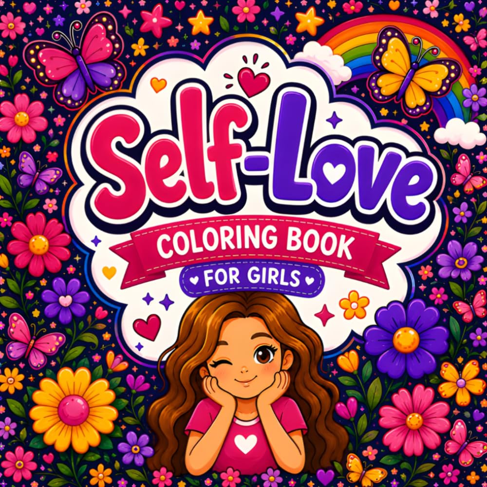 Self-Love Coloring Book for Girls 8-12: 55 Inspiring, Beginner-Friendly Coloring Pages Filled with Positive Affirmations Kindness, Courage and Encouraging Messages
