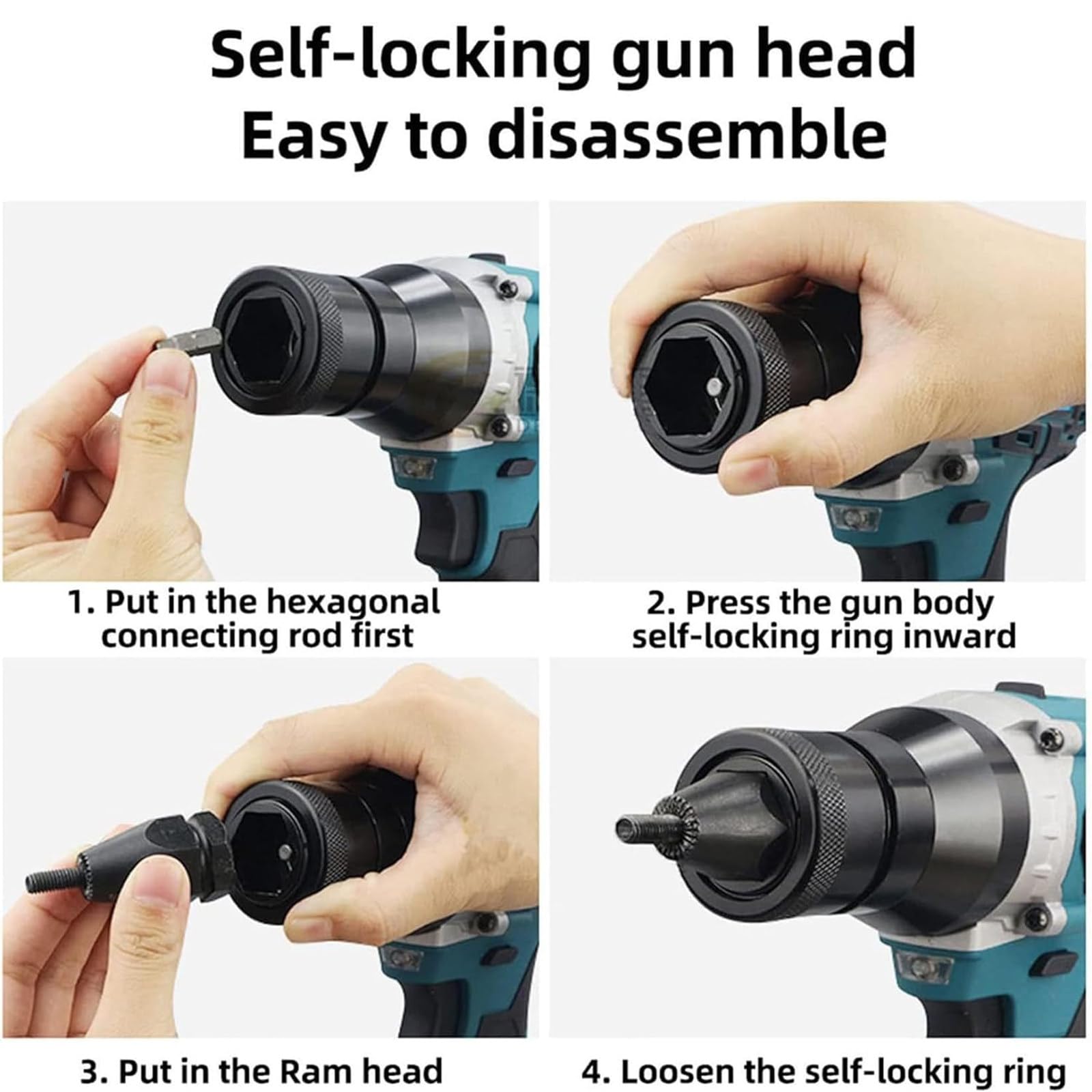 Pistola Remachadora eléctrica,Pistola Remachadora inalámbrica,Remachadora automática Herramientas de remachado para Tuercas M3 M4 M5 M6 M8 M10 M12 (2200mah)