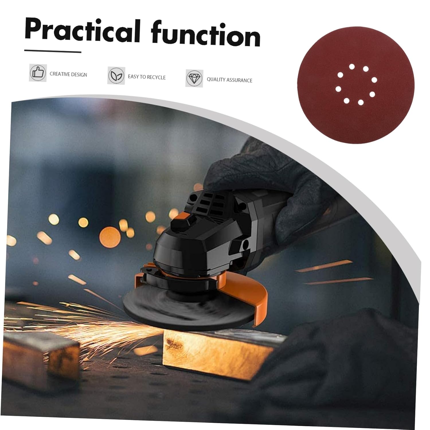 Garneck 50pcs Sanding Discs for Drywall and Wood Finishing Hook and Sandpaper Versatile Aluminum Oxide Discs for Efficient Wall Smoothing and Polishing