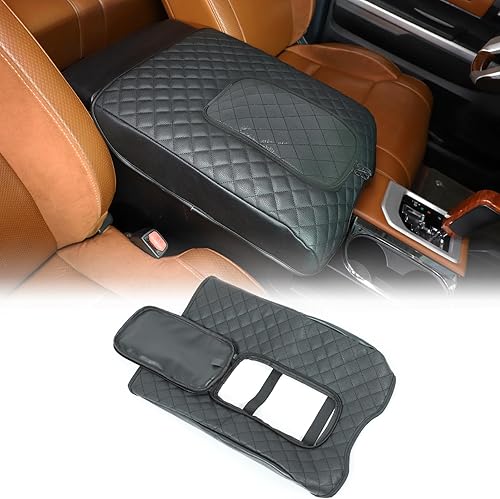 Vista 8 de CHEAYAR Kit de funda para reposabrazos de consola central, cojín para reposabrazos de consola personalizado, para Toyota Tundra 2014-2020, protector