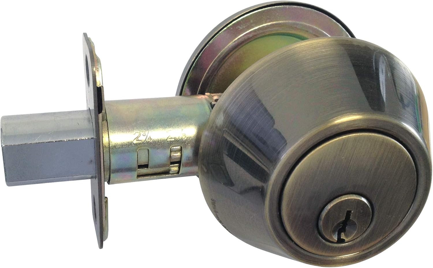 eBuilderDirect Antique Brass Lock Door Round Knob Handle Entry/Privacy/Passage/Dummy/Deadbolt 5765AB (Privacy Bedroom Bathroom Lock)