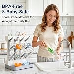 GoMaihe Sac de séchage pour biberons : Space Sauver le porte-bouteille vertical - Baby Accessories Store Stand Organisez les pinceaux Pacificateurs sur le comptoir - Sans BPA - gris