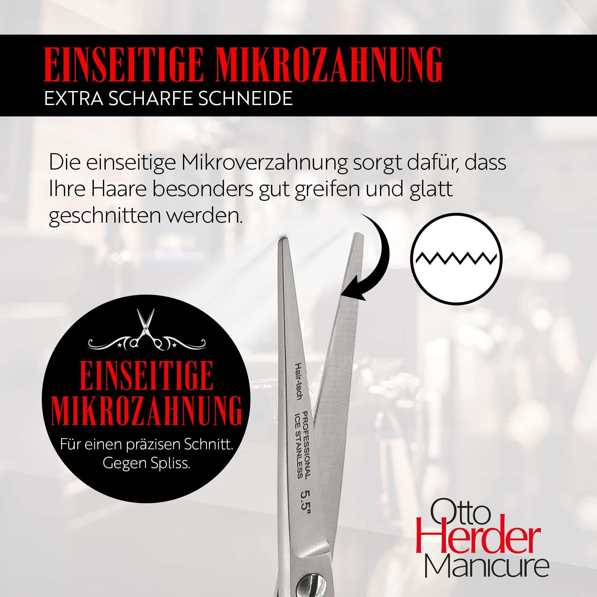 OTTO HERDER Solinger Stoffschere 8 Zoll, Schneiderschere aus rostfreiem Edelstahl, Nähschere für Stoff, Jeans und Leder