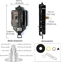 Vista 2 de Original Youngtown 12888 Kit de Movimiento para Reloj de Péndulo, 9.5mm (3/8 Pulgada) de Grosor Máximo del Dial, 17mm (43/64 Pulgada) de Longitud