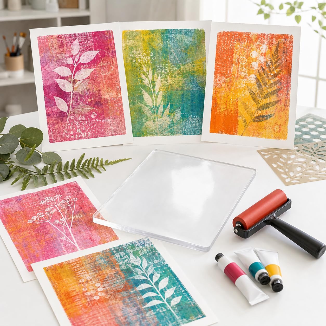 2-Pack 8 x 10 Inch Gel Printing Plates for Acrylic Paint & Mixed Media Art