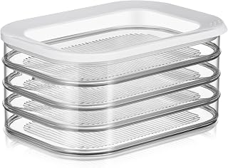 Tioncy Deli Meat Container for Fridge, 4 Layer Stackable Lunch Meat Food Storage Boxes with Lid for Refrigerator Cold Cuts Cheese Turkey Pantry Lunch Bacon, Bpa Free