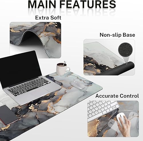 Miniatura 7 de Juego de alfombrillas de mouse para teclado, alfombrilla de escritorio 4 en 1, reposamuñecas para teclado, reposamuñecas para mouse, juego de