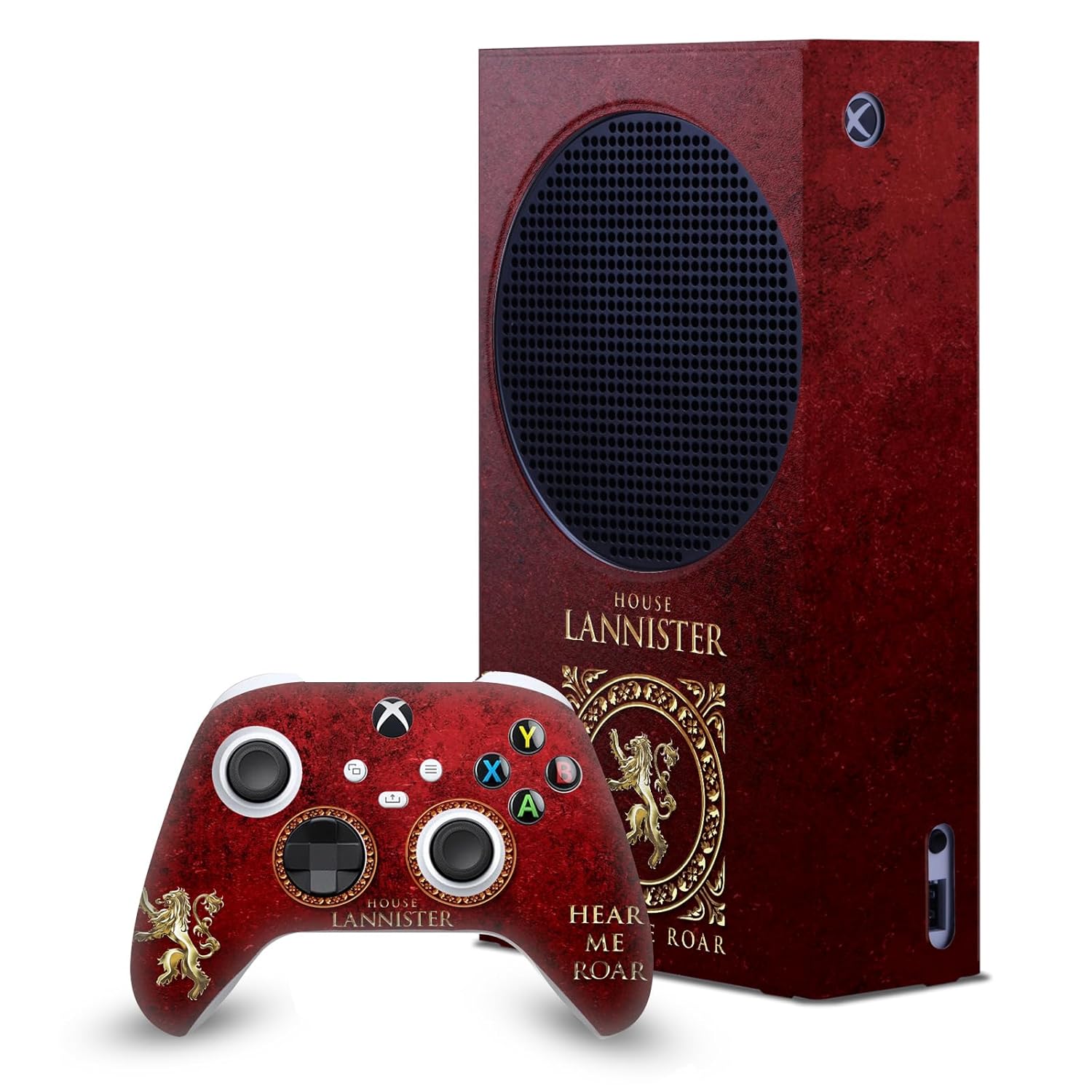 Head Case Designs Officially Licensed HBO Game of Thrones House Lannister Sigils and Graphics Game Console Wrap and Controller Skin Compatible With Xbox Series S Console & Controller Bundle