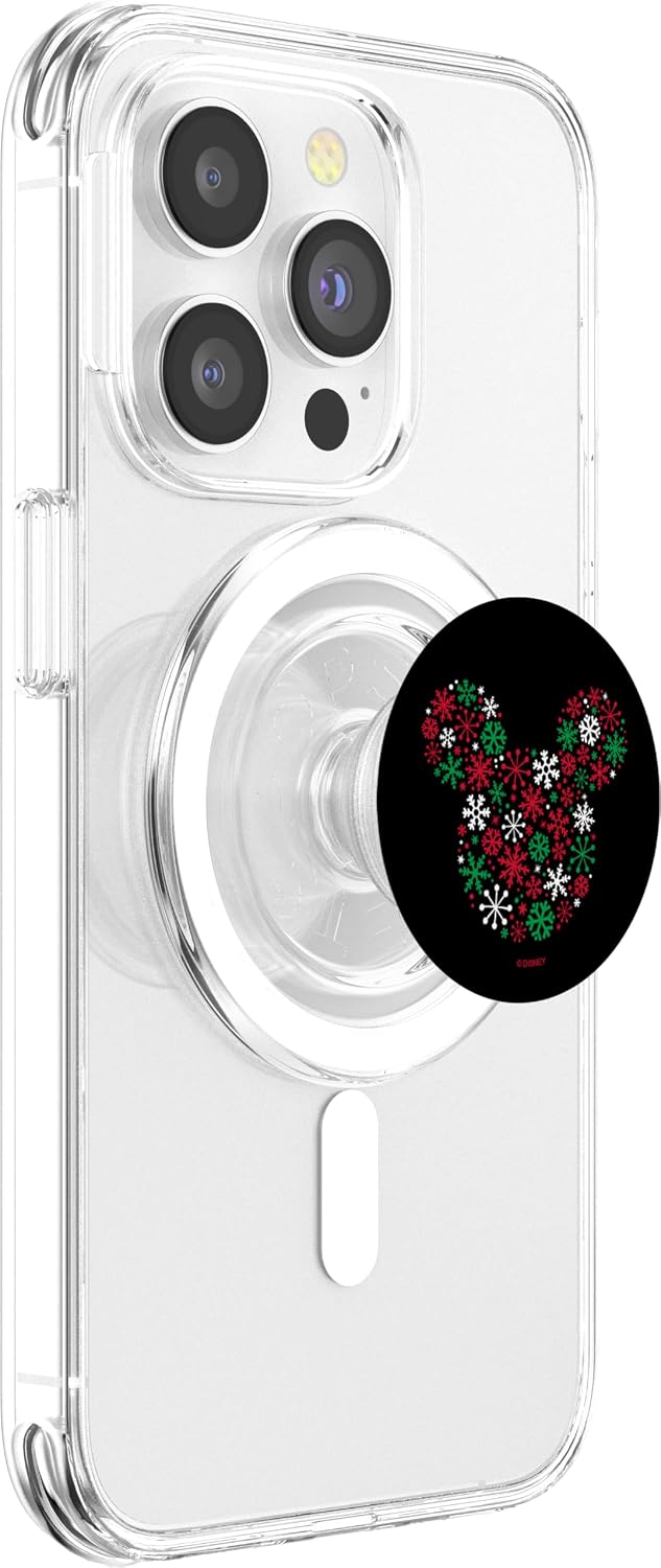 Disney Mickey Mouse Icon Holiday Snowflakes PopSockets MagSafe PopGrip for iPhone