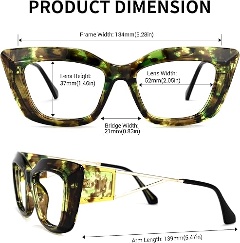 Miniatura 4 de Zeelool Chic Oversized Cat Eye Blue Light Blocking Glasses Computer Gaming Eyewear for Women Men Antonia OP239668