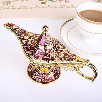 WEISIPU Aladdin Magic Genie Lamps - Classic Vintage Collectible Lamp for Home Decor, Parties, Halloween, and Birthdays Pruple