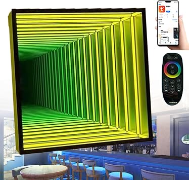 Infinity Mirror Neon Sign Tunnel Light, RGB Triangle Night Light, 3D Decorative LED Night Lamp, for Kids Bedroom Livingroom Decor Gifts, for Party/Home/Living Room/Bedroom Decor,E-30cm/11.81in