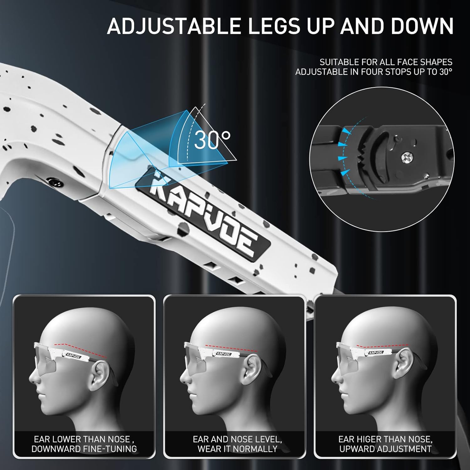 KAPVOE Photochromic Cycling Glasses Sports Sunglasses Mountain Bike Gasses Clear MTB Glasses Men Women Bicycle Riding Glasses - Image 4