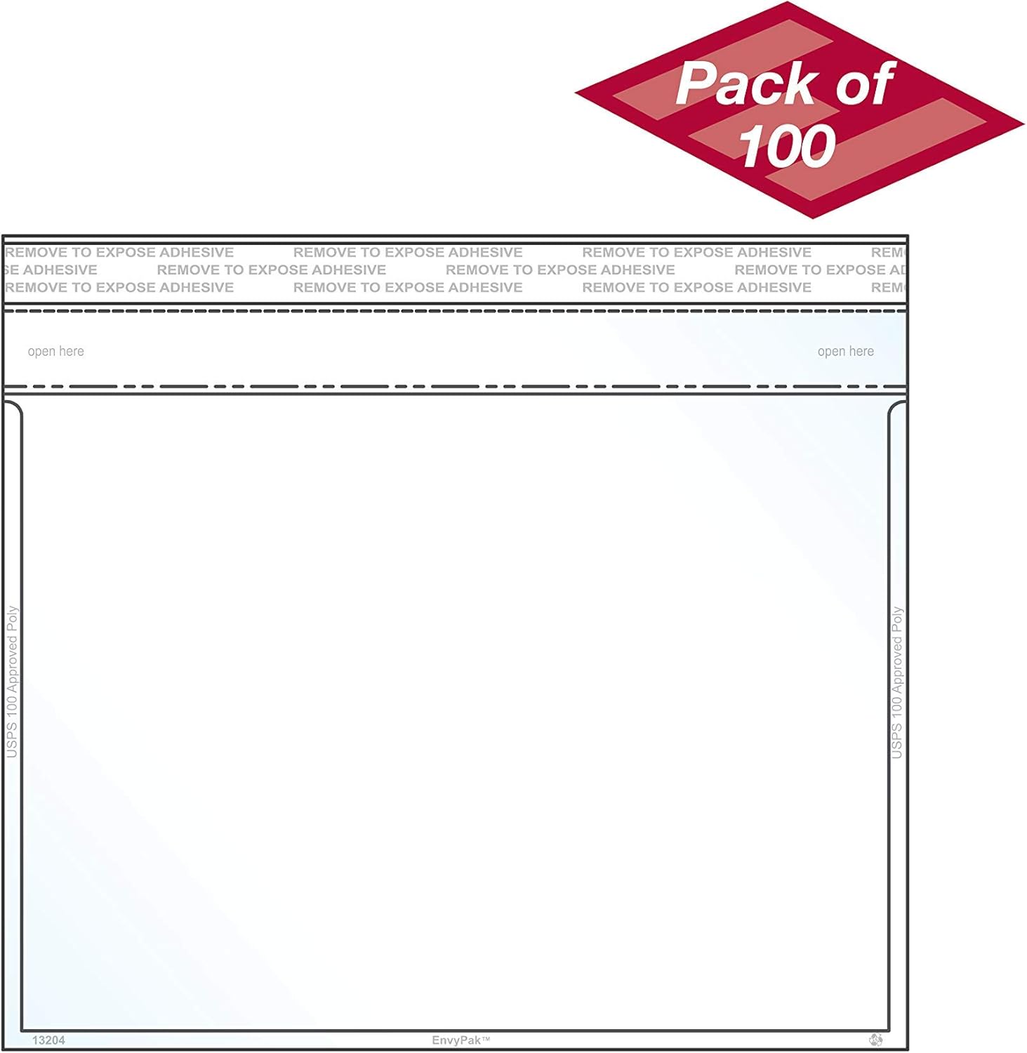 EnvyPak Clear Booklet, Photo & Postcard Envelope, Permanent Peel and Seal Closure - Holds 5" x 7″ Insert