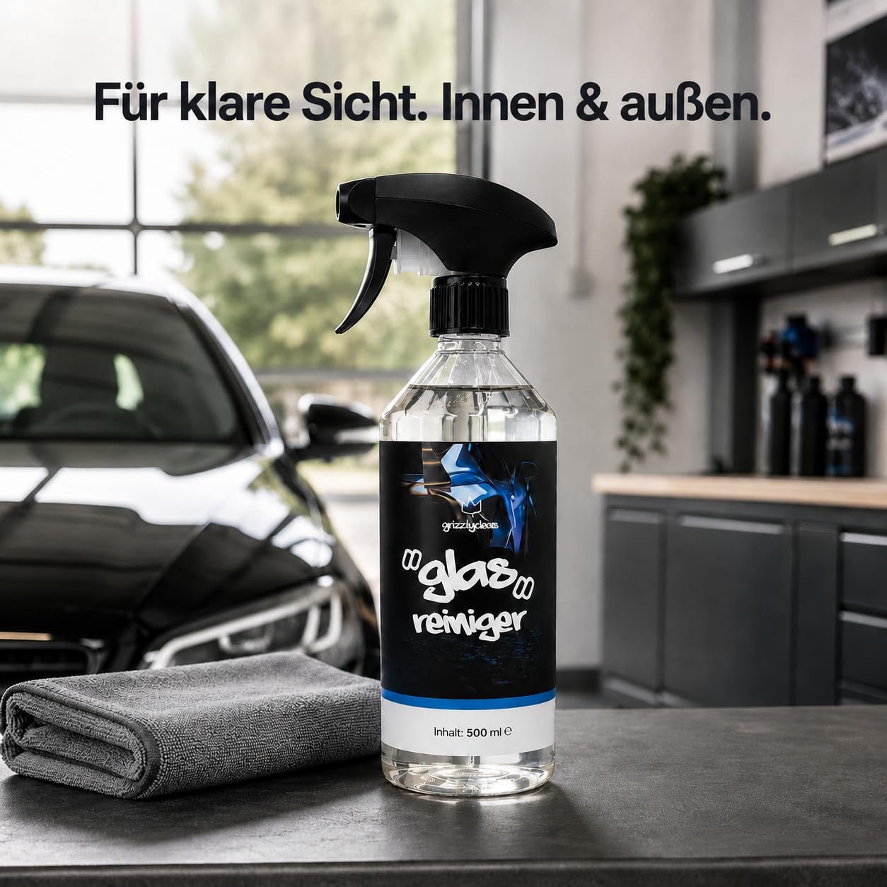 Grizzly Clean środek do czyszczenia szyb samochodowych – środek do czyszczenia szyb samochodowych zapewnia dobrą widoczność – środek do czyszczenia szyb samochodowych usuwa tłuszcz, nikotynę i resztki