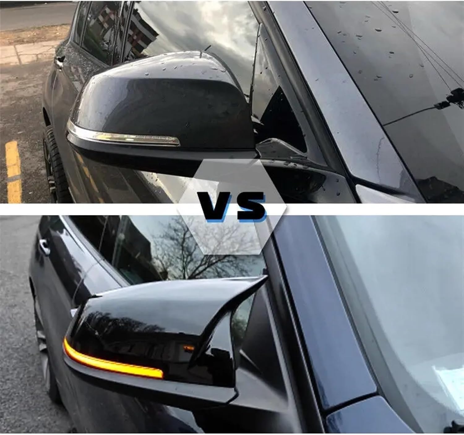 Kiyah Compatible for BMW Series 1 2 3 4 F20 F21 F22 F30 F32 F36 X1 F87 M3 Car Rearview Side Mirror Cover Wing Cap Sticker Exterior Door Case Trim (Color : Gloss Black)