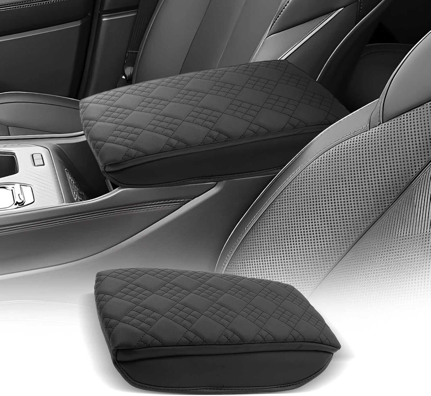 CDEFG for 2025 2026 Jeep Wagoneer S Center Console Cover Armrest Box Cover for Wagoneer S (Limited, Launch Edition) Accessories Console Arm Rest Protector Thickened