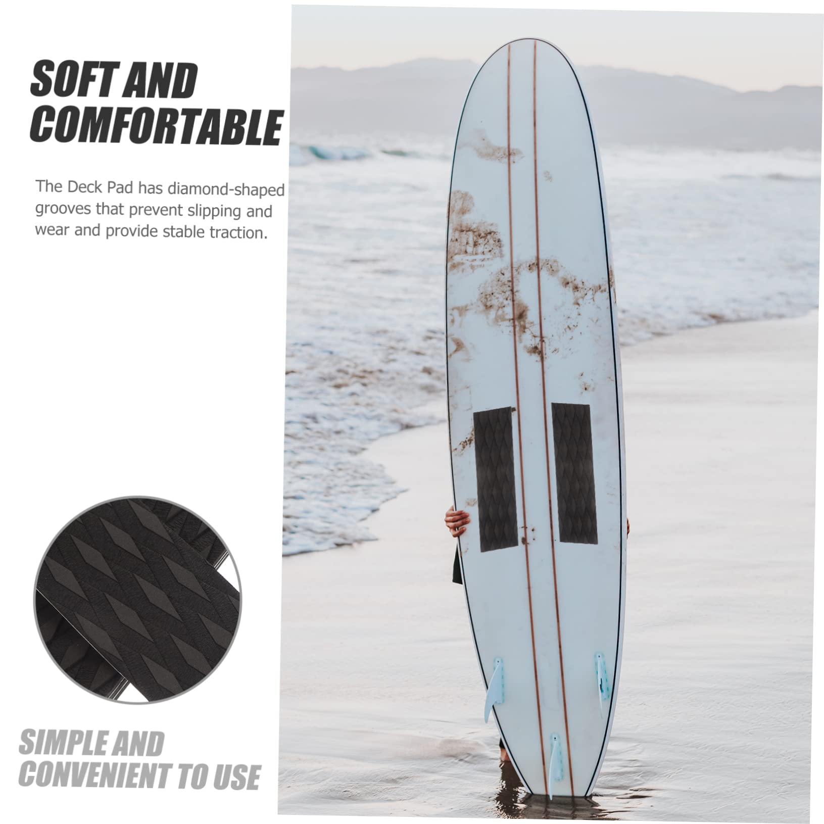 BRIGHTFUFU 4Pcs Surfboard Traction Mats Non Slip Grip Pads for Enhanced Stability Surfboards and Skimboards Durable Self Adhesive Design for Maximum Control and Comfort Surfing