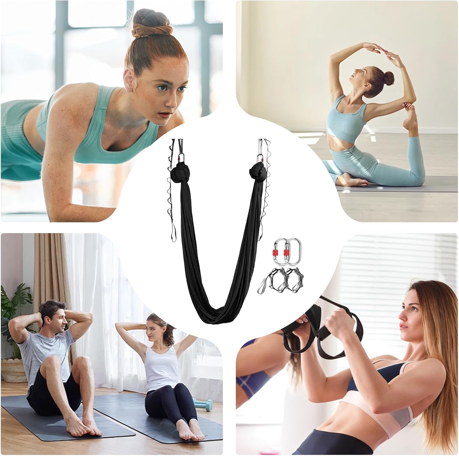 Yoga Swing - Stretch Professional Portable, Aerial Silks Fitness Equipment, Durable Support Hammock, Core Strength Enhancer, High-Performance Training Gear, Gym Accessory for Adults