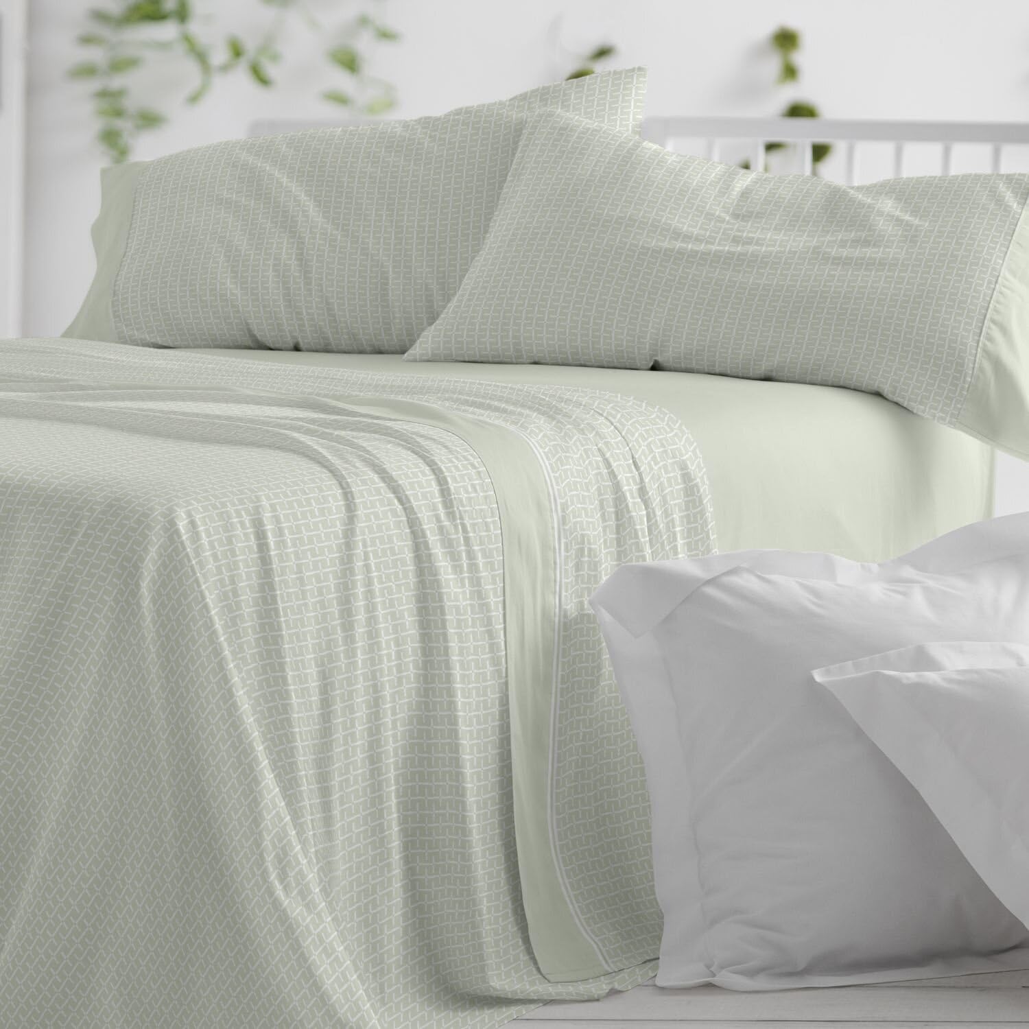 Burrito Blanco | Juego de sábanas | Cama de 180cm. (+Medidas Disponibles) | Diseño 540 | Color Oliva (180x190/200cm.)