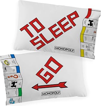 Jay Franco 2-Piece Soft Microfiber Kids Pillowcases, 20 x 30 Inch Vibrant and Cozy Bedding for Boys & Girls, Multi - Monopoly