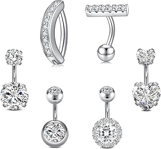 Belly Button Ring Clicker Belly Button Ring Surgical Steel Belly Rings for Women Silver Gold Belly Button Ring Clicker Belly Ring Belly Piercing Jewelry Simple Navel Rings Women