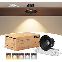 CycevSun Black Anti-Glare 3 Inch Recessed LED Light COB Spotlight, 12 Pack