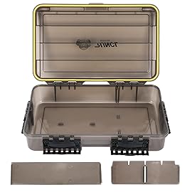 RUNCL Fishing Tackle Box, Waterproof Tray for Jigs Lures, Thicker Floating Tackle Utility Box with Adjustable Dividers, 3600/3700/Large 3700 Size