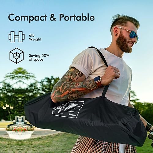Miniatura 4 de AKSOUL Silla de camping hamaca columpio sillas plegables y portátiles con bolsa de almacenamiento, capacidad de peso para adultos de 265 libras,