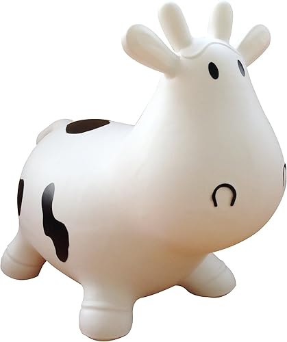 Miniatura 5 de Vaca saltarina blanca con bomba de mano inflable animal saltarín para montar