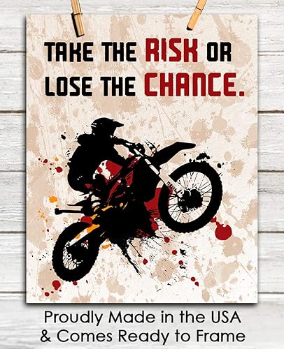 Miniatura 6 de Motivational Wall Art Office Decor for Men & Women "Take the Risk or Lose the Chance" 8x10 Inspirational, Motivational Poster & Positive