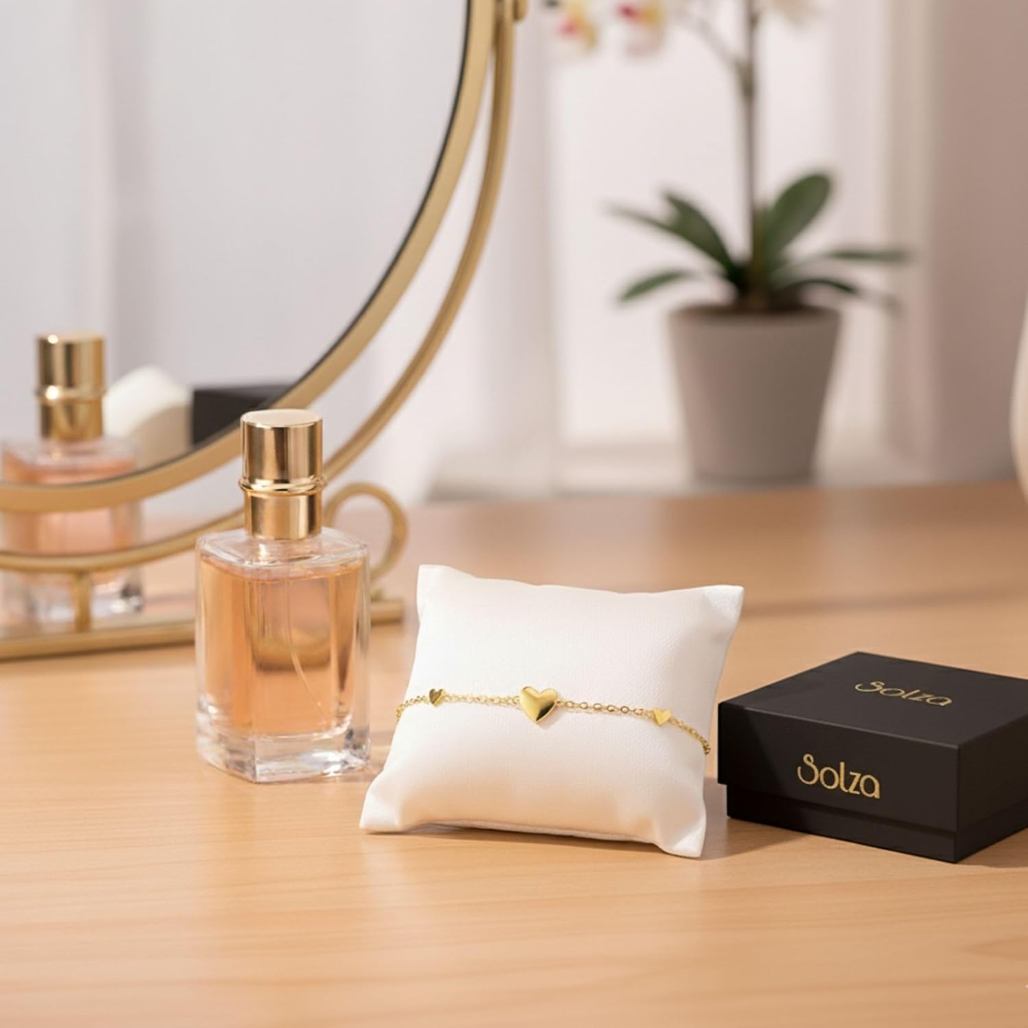 Solza Gold Bracelet for Women – Stainless Steel Chain Link Jewelry, Adjustable Non-Tarnish Gold-Plated Bracelet, Stylish Stackable Bracelet for Everyday & Special Occasions - Image 3