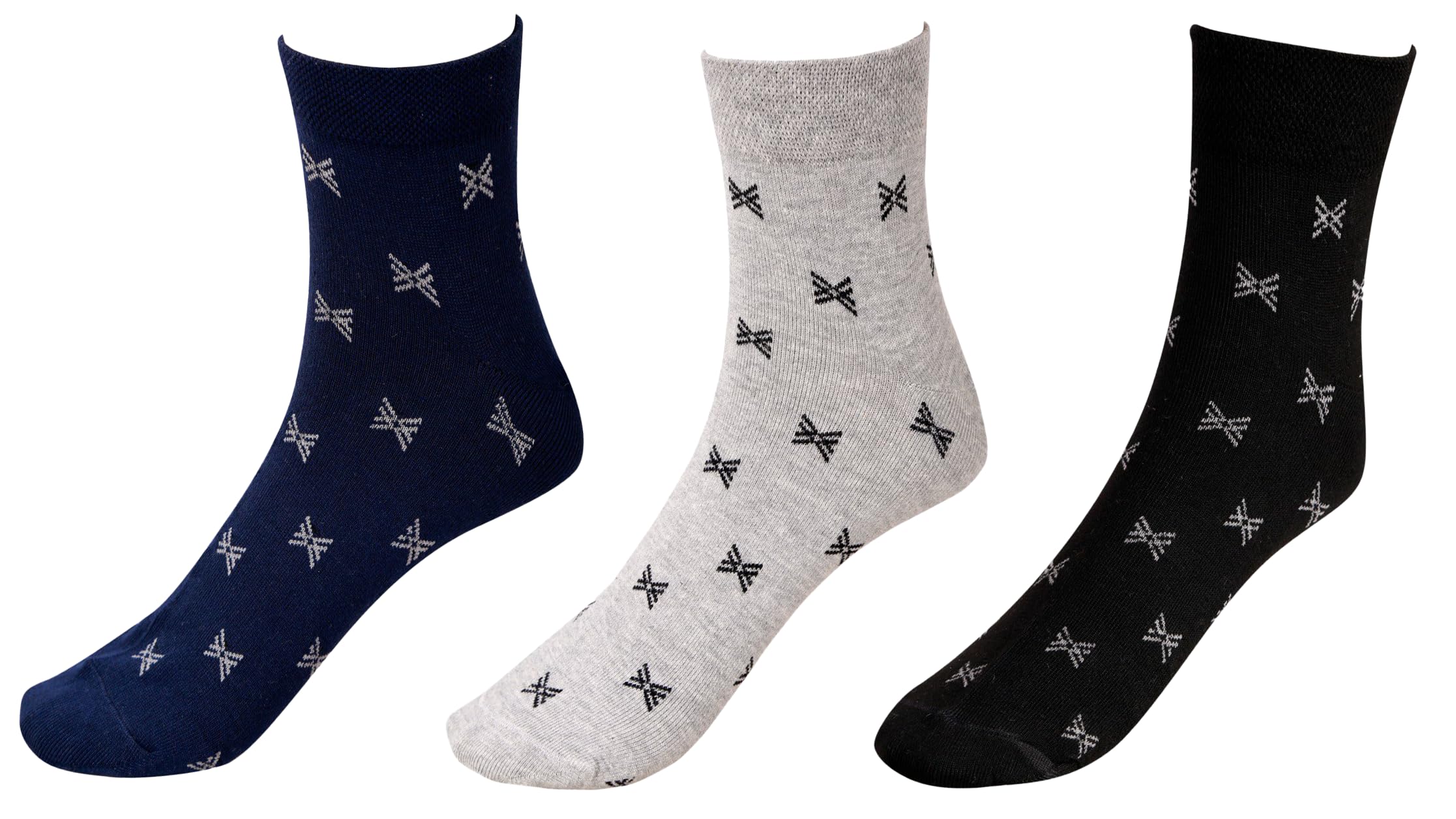 LUSHMUSHStylish Coloured Striped Comfort Fit Everyday Wear Quarter Anklets Length Spun Yarn Cotton Combo Socks For Men Combo (Pack Of 3 Pair)