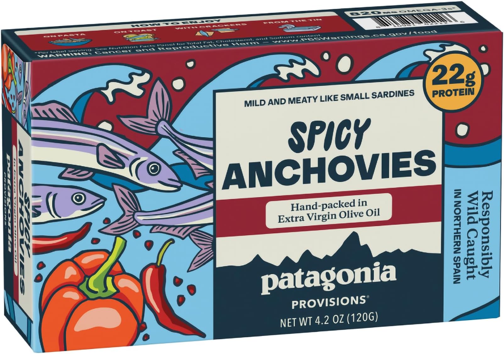 Provisions Spicy White Anchovies | Responsibly Sourced in Spain | 22g Protein & Gluten Free | 4.2 Ounce (Pack of 1)