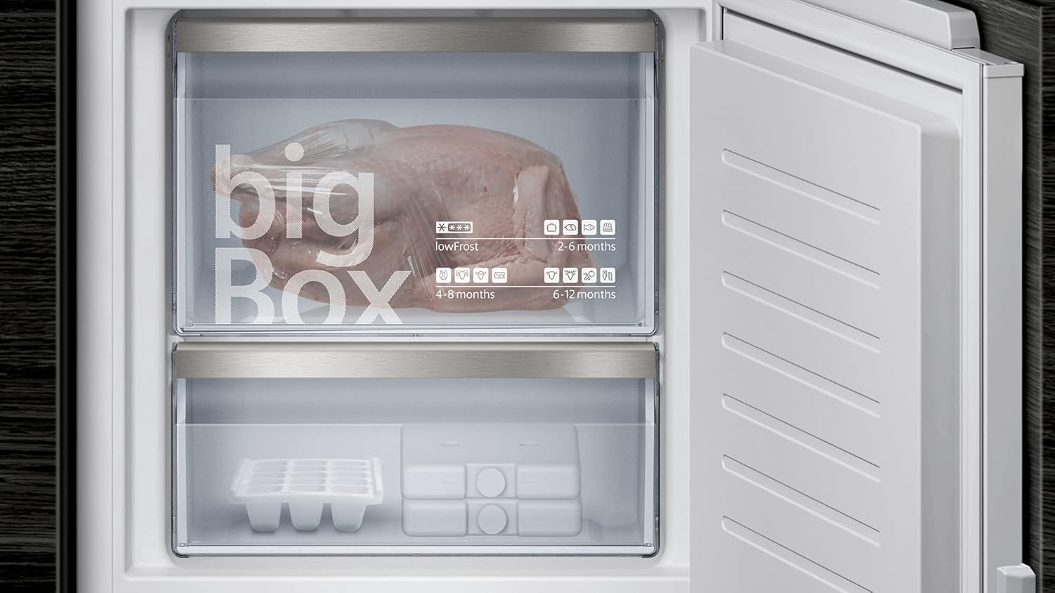 Siemens KI77SADE0 iQ500 - Frigorifero da incasso/E / 207 kWh/anno / 231 l/lowFrost/hyperFresh Premium 0° / illuminazione LED/cerniera piatta [Classe di efficienza energetica E]