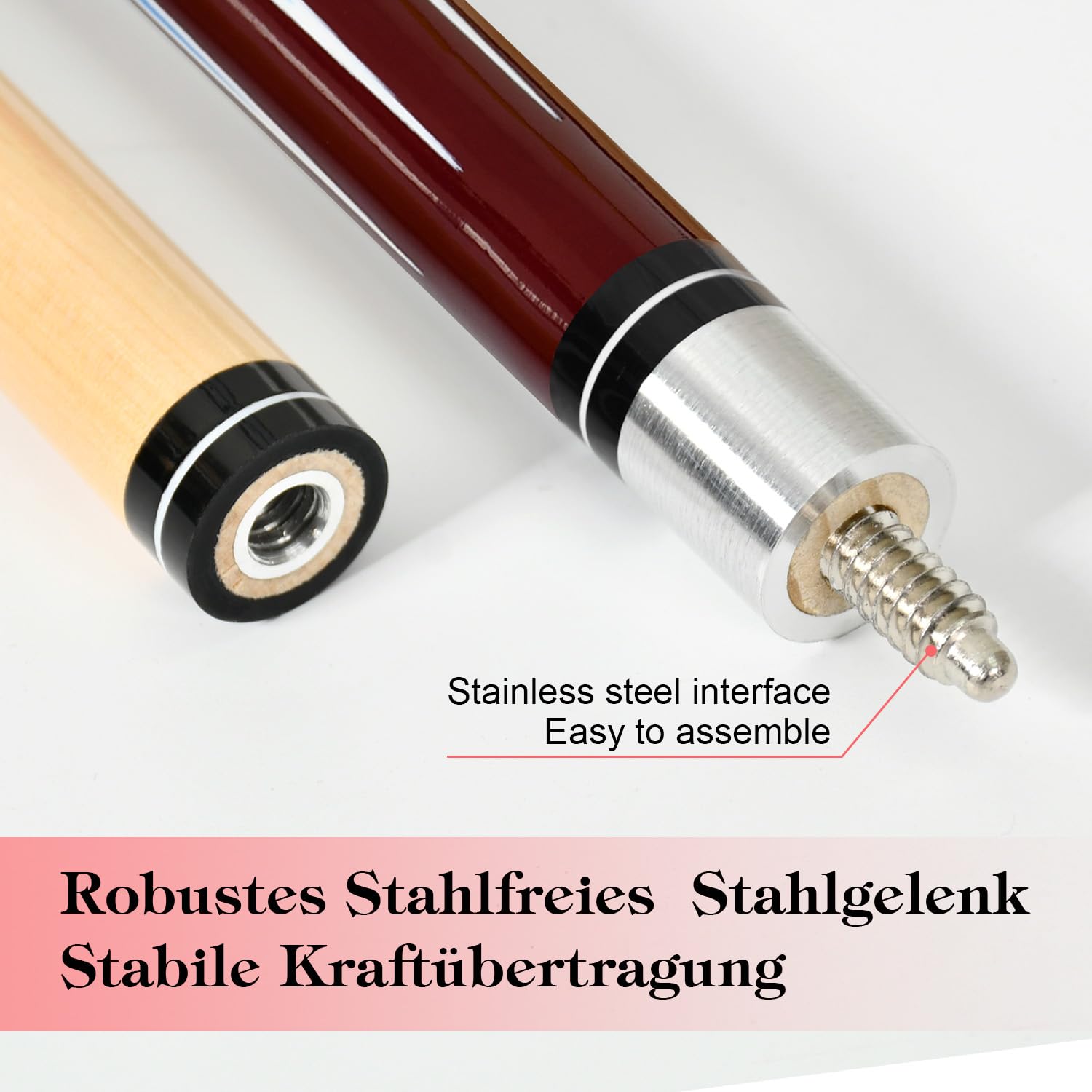 Billard Queue Satz 2 Pool Queues, Pool 58" Queue Stöcke,Billardqueue Pool Cues für Billard Enthusiasten