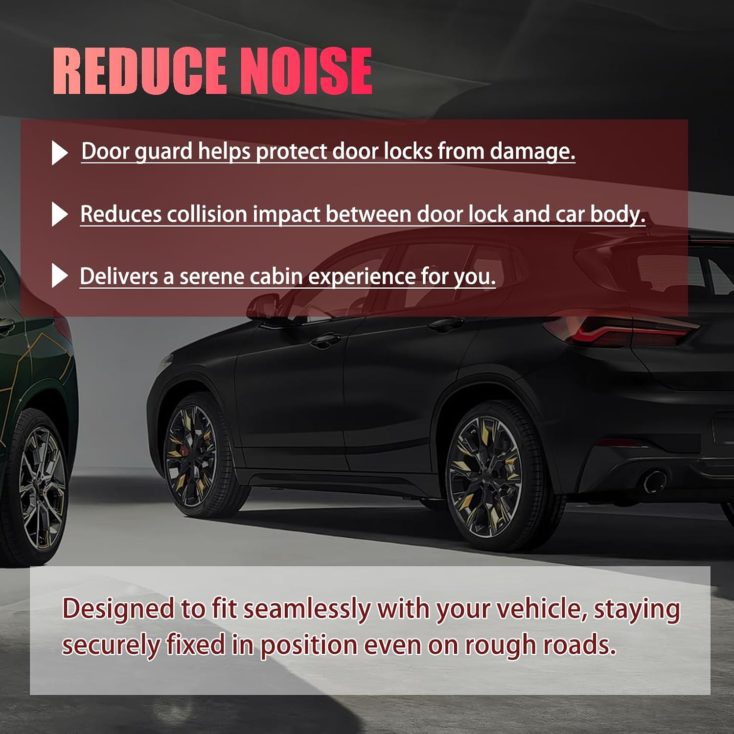 4PCS Car Door Lock Protector, Self-Adhesive Silicone Guard for Universal Vehicles - Reduces Noise, Cars Door Shock Absorber Durable Auto Accessories for Car, SUV, Truck (Black)