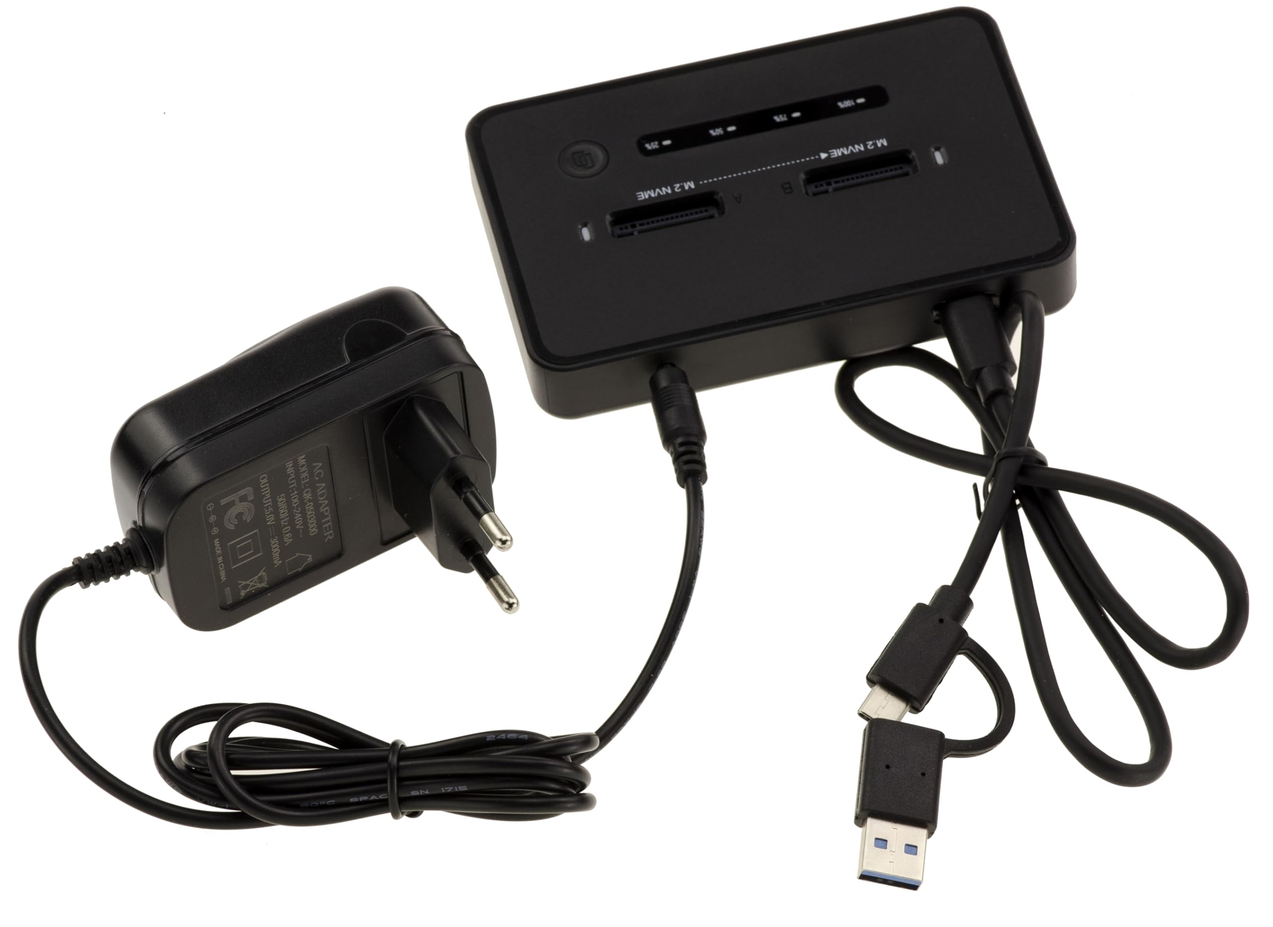 KALEA-INFORMATIQUE Stacja dokująca do klonowania 2 dysków SSD NVMe M Key M2 z łączem USB3.2 Gen2x2 20 Gbit/s w standardzie USB A lub USB C. Obsługiwana pojemność 8 TB x2