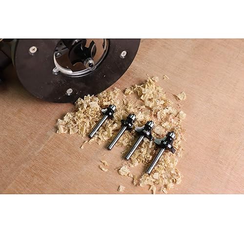 Miniatura 3 de Broca redonda de 1/4 de pulgada para enrutador de borde, rodamiento superior, redondeo de esquina, brocas de formación de bordes, herramientas de
