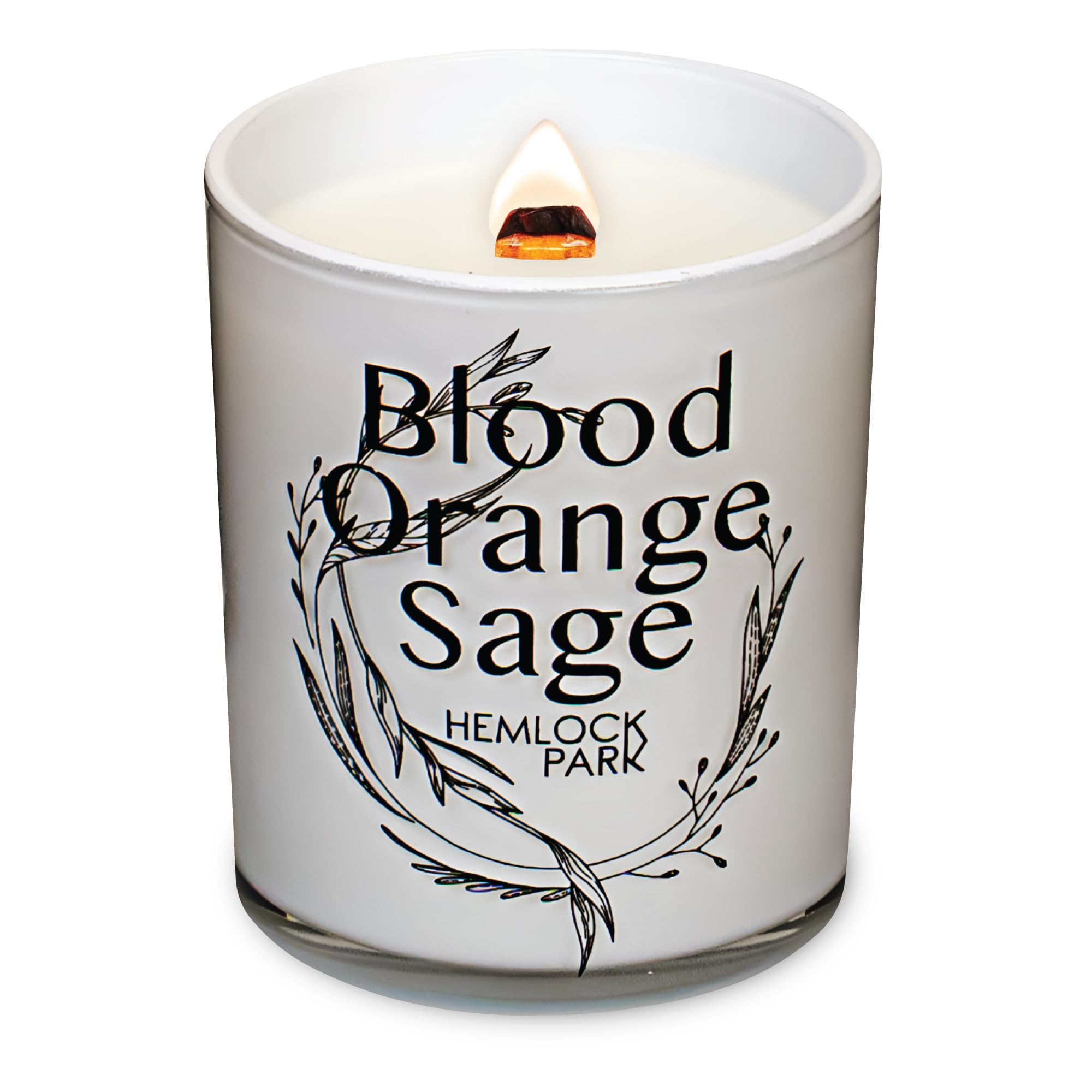 Hemlock Park Blood Orange Sage Storybook, candela profumata versata a mano, stoppino di legno scoppiettante, fragranza botanica e cera di cocco, fino a 50 ore di combustione, 204 g