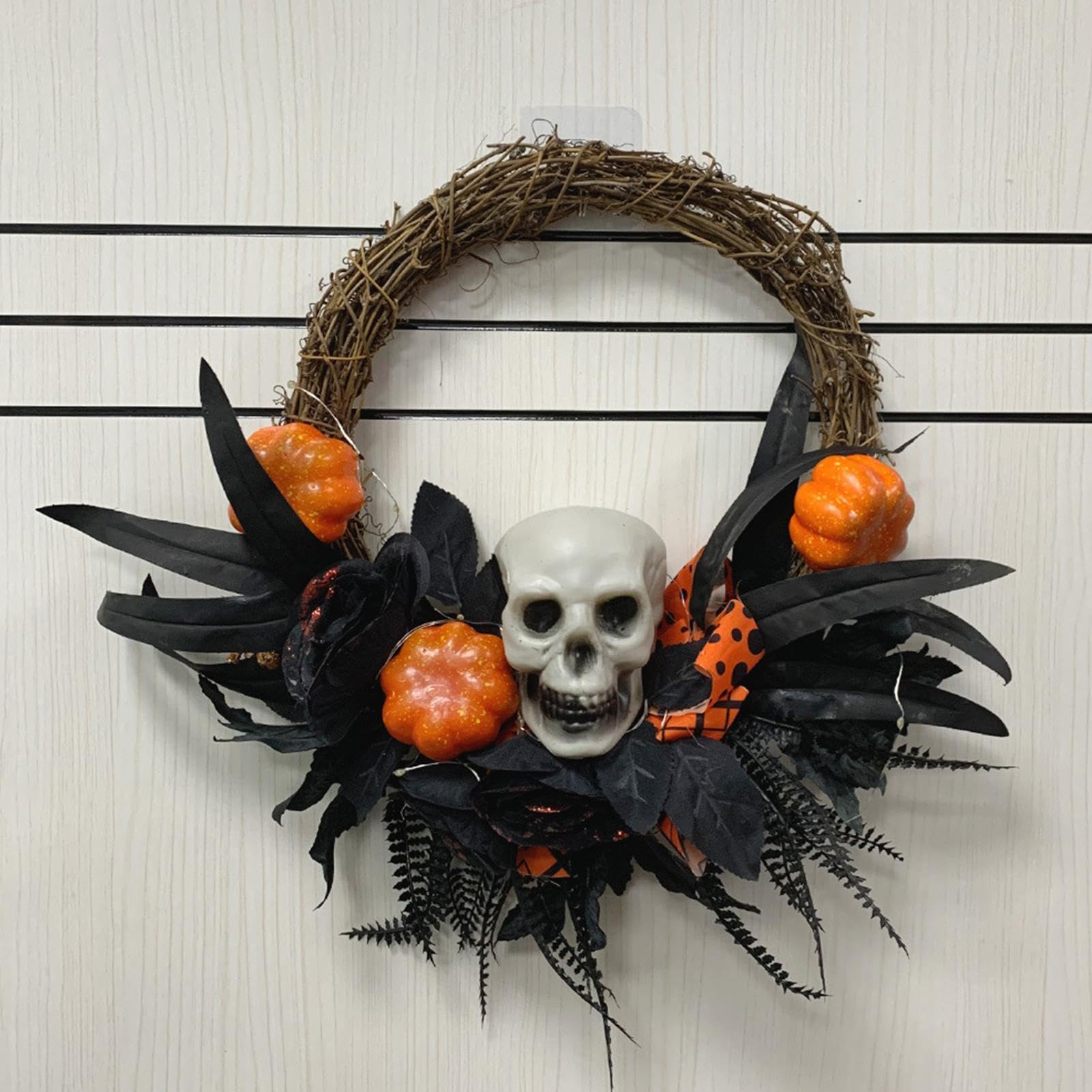 Corona Halloween Letrero Artesanal LED Hueso Artificial