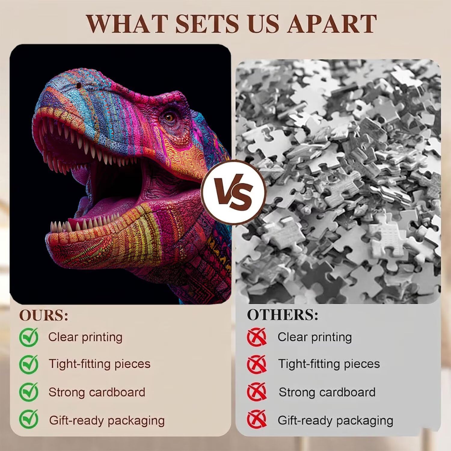 Puzzle 6000 Pezzi Classici, Puzzle Dinosauro sogno 179 x 105 cm, Gioco Educativo e Antistress in Legno con Poster Incluso, Ttività DIY per Famiglia, Regalo per Appassionati, Decor Parete Casa, f0-600