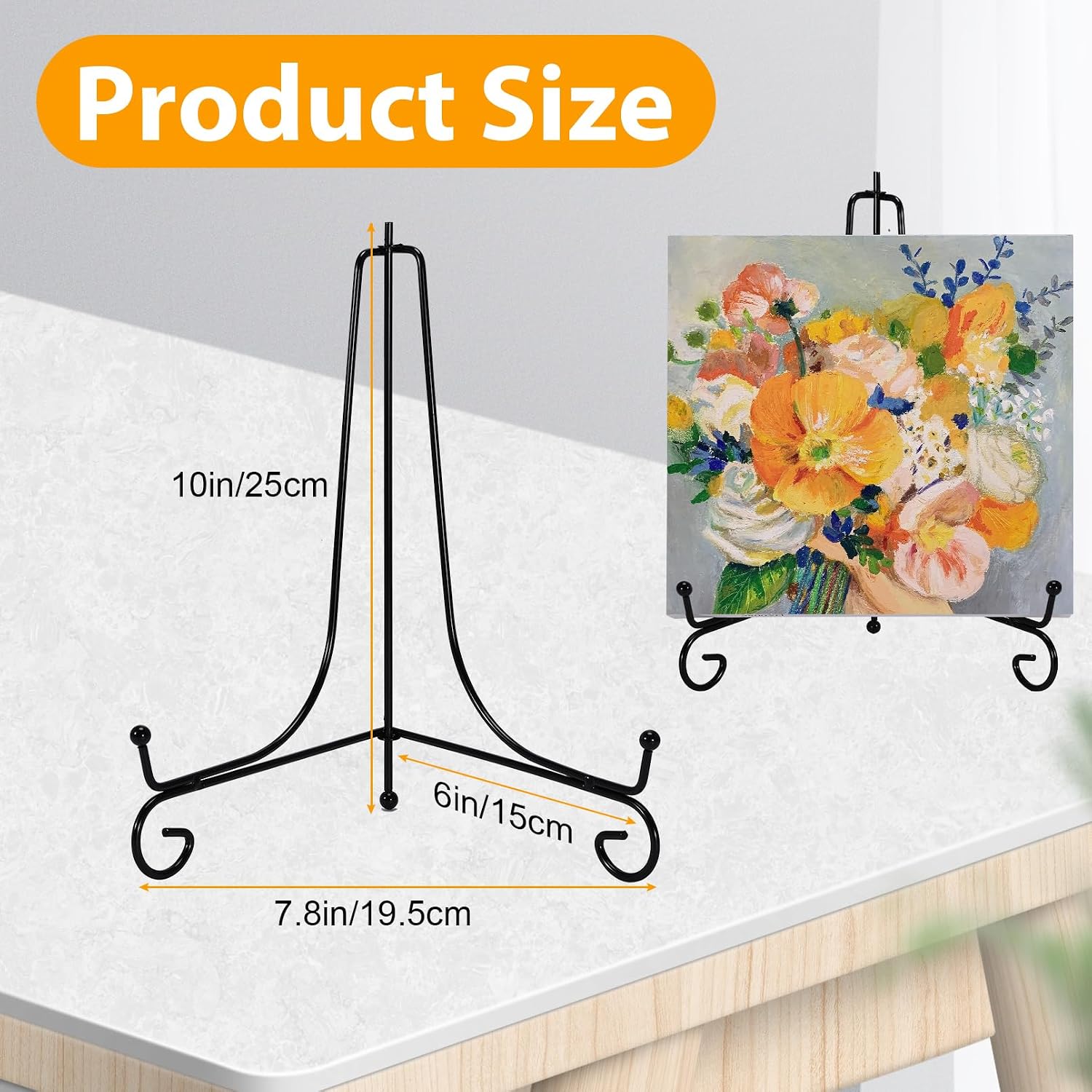 Plate Display Stands, 10 Pack, Black, 10 Inch image 2