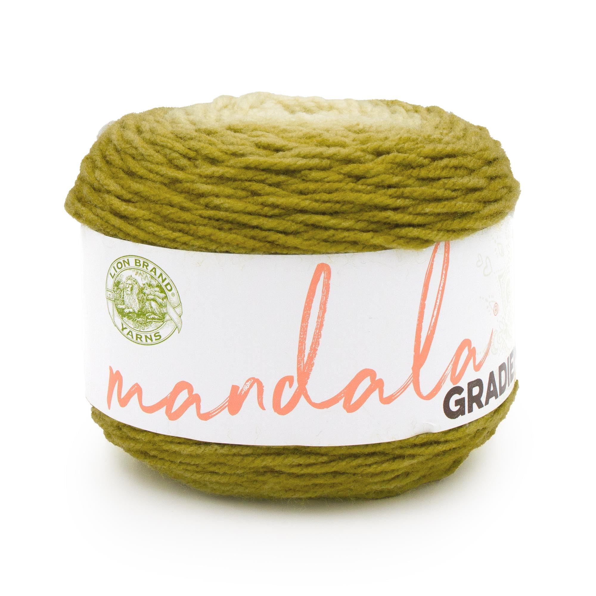 Lion Brand Yarn Mandala Gradient, Multicolor Yarn for Knitting, Crochet and Crafting, Olive, 1 Unit