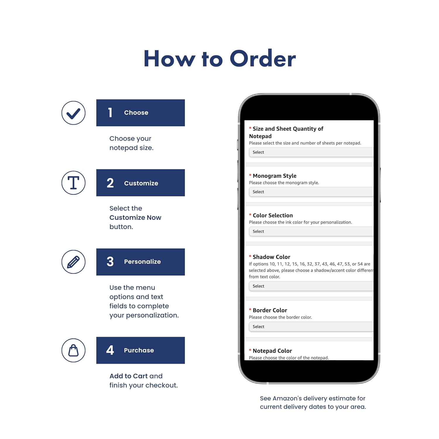 Preppy Jones Personalized Monogram Scallop Wave Border with Fill Notepad, colorful stationary, personalized gifts for women - Image 5