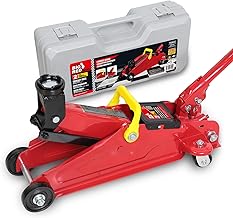 Big RED TAM82012-1 Torin Low Profile Hydraulic Trolley Service/Floor Jack with Blow Mold Carrying Storage Case, 2 Ton (4,000 lb) Capacity, Red