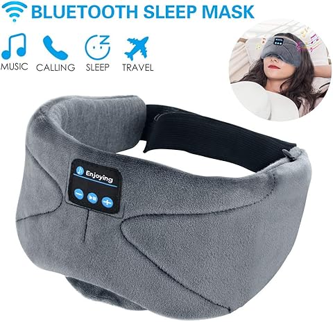 WU-MINGLU Bluetooth Eye Mask Sleep Headphones, Wireless Music Sleep Mask Noise Cancelling Sleeping Headphone Comfy & Washable Perfect for Side Sleepers(2020 Version)